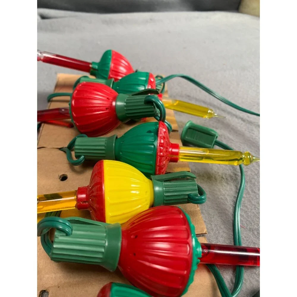 Vintage 50s Bubble Christmas Light Set of 7 Working